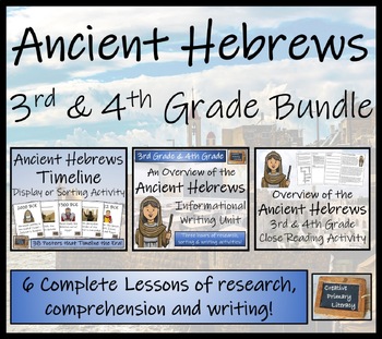 Preview of Ancient Hebrew Display Timeline Close Reading & Writing Bundle | 3rd & 4th Grade