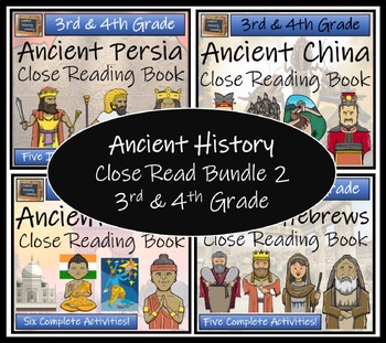 Preview of Ancient History 2 | Close Reading Comprehension Book Bundle | 3rd & 4th Grade