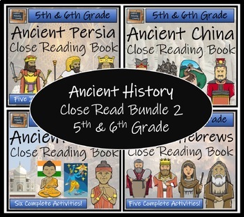 Preview of Ancient History 2 | Close Reading Comprehension Book Bundle | 5th & 6th Grade