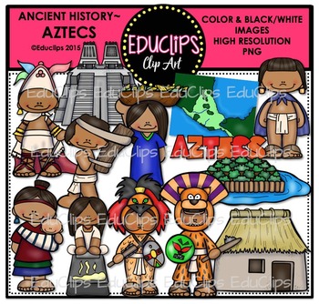 Preview of Ancient History - Aztecs Clip Art Bundle {Educlips Clipart}