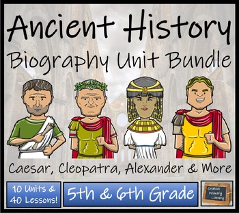 Preview of Ancient History Biography Writing Unit Bundle | 5th Grade & 6th Grade