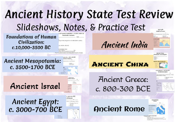 Preview of Ancient History End of Year State Test Review: 6th Grade TCAP Review