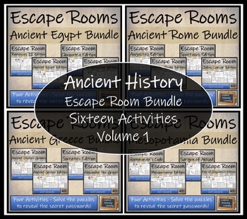 Preview of Ancient History Escape Room Mega Bundle | Volume 1 | 5th & 6th Grade