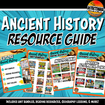 Preview of Ancient History Civilizations Free Resource Guide / 5th & 6th grade history