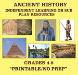 Ancient History Independent Reading Comprehension and Sub 