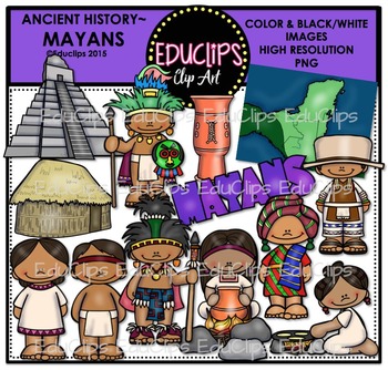 Preview of Ancient History - Mayans Clip Art Bundle {Educlips Clipart}