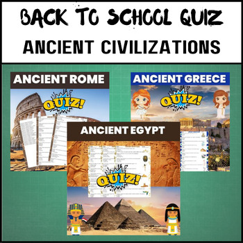 Preview of Ancient History Quiz Bundle | Ancient World History & Geography 