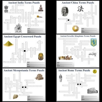 Ancient History Terminology Crossword Puzzles Bundle by TechCheck Lessons