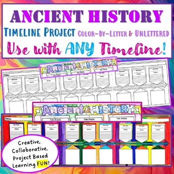 Preview of Ancient History - Timeline Projects - Color-by-Letter & Unlettered