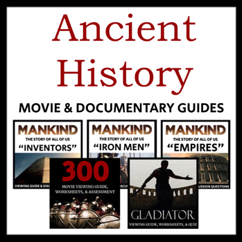 Preview of Ancient History Viewing Guide Bundle: Movies + Documentary Episodes