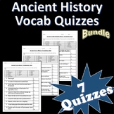 Ancient History Vocabulary Quiz Bundle - Editable Worksheets