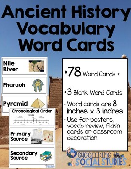 Preview of Ancient History Vocabulary Word Cards