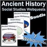 Ancient History Webquest Activity + Vocab Quizzes Bundle