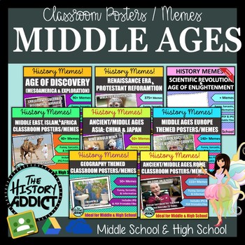 Preview of Ancient History and Middle Ages Classroom Posters (Meme) MEGA Bundle