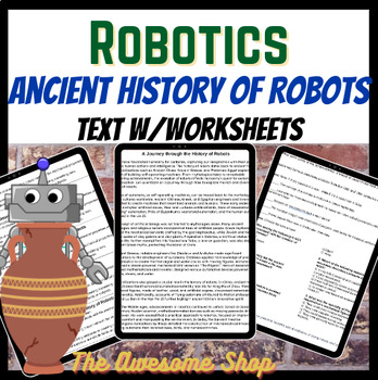 Preview of Ancient History of Robots Passage with Questions  2 Versions for Differentiation
