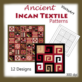 Preview of Ancient Inca textile patterns -12 designs- Tocapus