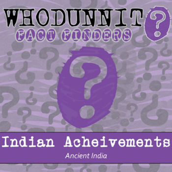 Preview of Ancient India Achievements Whodunnit Activity - Printable & Digital Game Options
