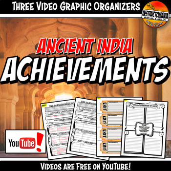 Preview of Ancient India Achievements YouTube Video Graphic Organizer Doodle Style