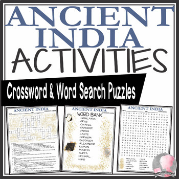 Preview of Ancient India Activities Crossword Puzzle and Word Search