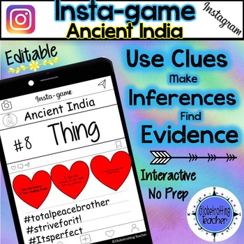 Preview of Ancient India Activity - Instagram (Editable Insta-game)