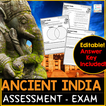 Preview of Ancient India Test Assessment | Ancient India Exam Google Slides Test Quiz