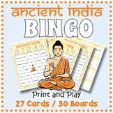 Ancient India BINGO & Memory Matching Card Game Activity