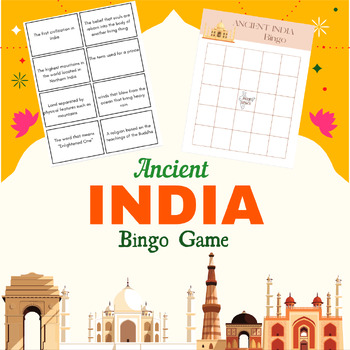 Ancient India Bingo Game, Ancient India Vocabulary Review Game, Ancient ...