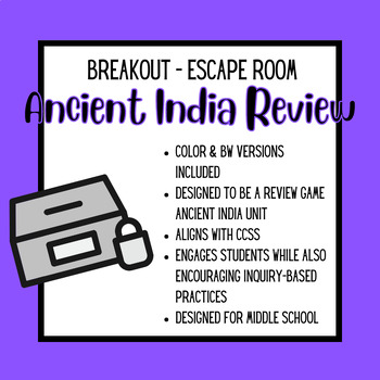 Preview of Ancient India- Breakout/Escape Room: Ancient India Unit Review