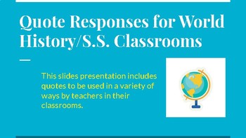 Preview of Ancient India & China Quote Response Warm Ups for Social Studies Classrooms