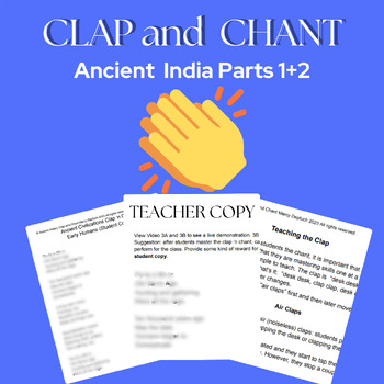 Preview of Both Ancient India  Clap and Chants (Parts 1 and 2) Fun, Kinesthetic Activity