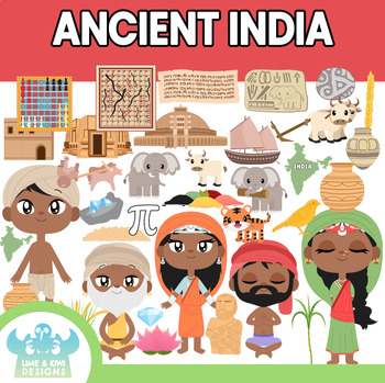 Preview of Ancient India Clipart (Lime and Kiwi Designs)