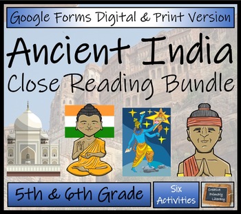 Preview of Ancient India Close Reading Passages | Digital & Print | 5th Grade & 6th Grade