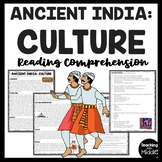 Ancient India Culture Reading Comprehension Worksheet