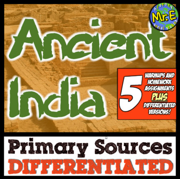 Preview of Ancient India Reading Passages | Differentiated Ancient India Primary Sources