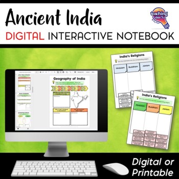 Preview of Ancient India DIGITAL Interactive Notebook Unit 