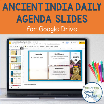 Preview of Ancient India Daily Agenda Slide Templates for Google Drive