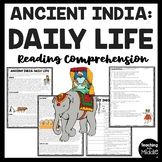 Ancient India Daily Life Reading Comprehension Worksheet