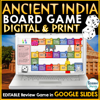 Preview of Ancient India Digital Game Google Slides | Review Digital Board Game