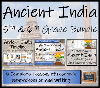 Preview of Ancient India Display Timeline Close Reading & Writing Bundle | 5th & 6th Grade