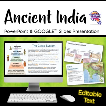 Preview of Ancient India EDITABLE PowerPoint Presentations Hinduism Buddhism Jainism