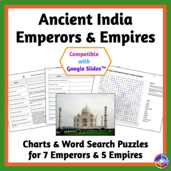 Ancient India Emperors and Empires: Charts for Reading & Writing, Word Searches