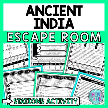 Preview of Ancient India Escape Room Stations - Reading Comprehension Activity