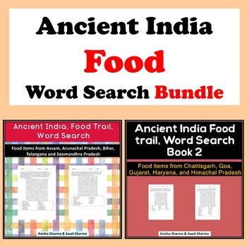 Preview of Ancient India Food, Word Search Bundle, Ayurveda and food in India's States