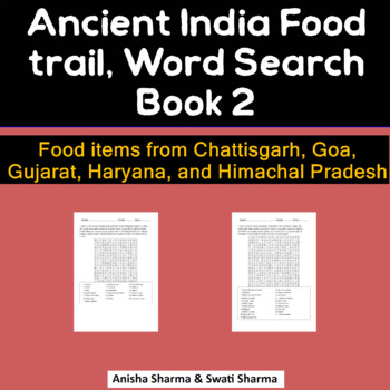 Preview of 5 Ayurvedic Ancient India Food Wordsearches #2, Ayurveda food in India's States