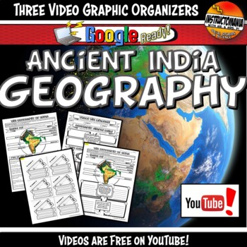 Preview of Ancient India Geography YouTube Video Graphic Set Organizer Doodle Style