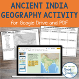 Ancient India Geography and Map Activity for Google Drive and PDF