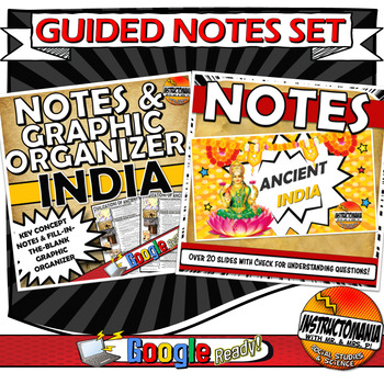 Preview of Ancient India Guided Notes PowerPoint Presentation & Graphic Organizer