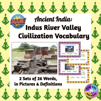 Preview of Ancient India - Indus River Valley Civilization Vocabulary Boom Cards