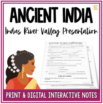 Preview of Ancient India Indus River Valley Google Slides ™ and Notes