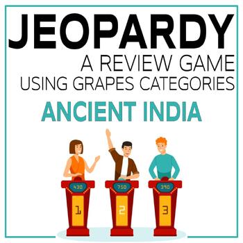 Preview of Ancient India JEOPARDY Review Game Using GRAPES Categories- Fun! No Prep!